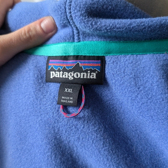 Patagonia NWOT Microdini Full Fleece Hoodie Zip Jacket Xxl Womens Hot Pink Blue - Picture 7 of 13